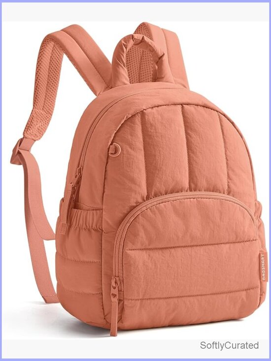 Mini Lightweight Quilted Backpack, Water-Resistant Daypack for Travel main image 5
